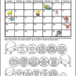 A cute 1st grade calendar worksheet. The top half has a January 2025 monthly calendar. There are cute colorful pictures of activities on different days of the calendar. The bottom half has 15 1st grade calendar word problems. Each question is written in a picture of a snowball. Kids can color each snowball as they answer each calendar question.