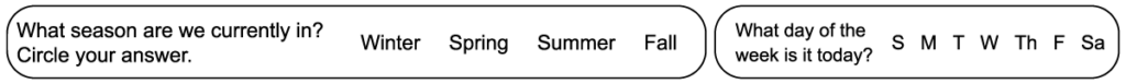 2 questions from the 3rd row of the 1st grade September calendar worksheet