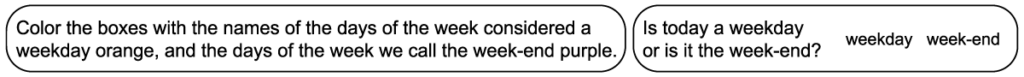 2 questions from the 6th row of the 1st grade September calendar worksheet
