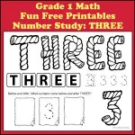 Fun Free Printables to learn Grade 1 Math skills like number bonds that add up to the number 3.