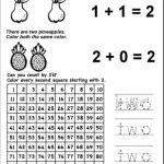 Free Math Printable: counting by 2's to 100; writing two; math equations that equal 2, etc.