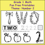 Fun Free Printables to learn various Grade 1 Math skills with the theme: The Number 2.