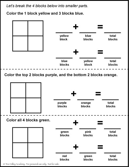 number bonds of 4