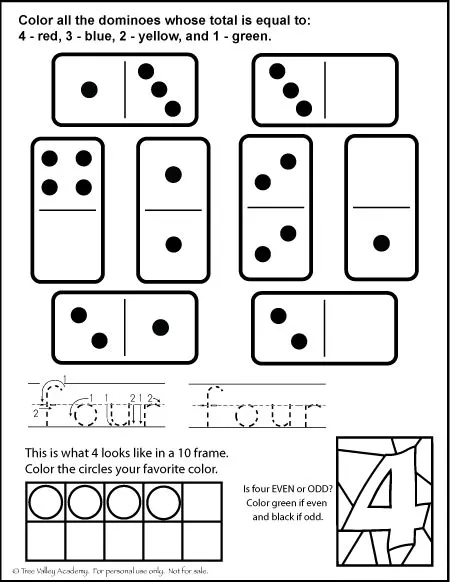 number bonds to 4 free math printables