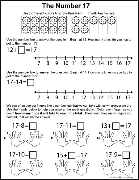 Free Math Printable. Addition and subtraction. Learning to subtract with number lines and using our fingers. Addition with ten frames.