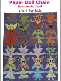 Paper Doll Chain Tutorial. Making a handmade card craft for kids.
