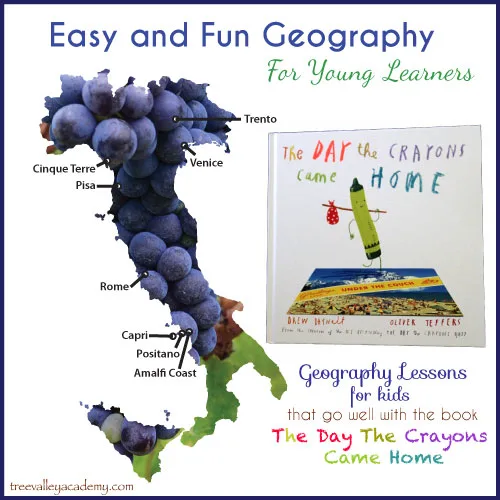 Easy and Fun Way to Teach Geography To Kids. Geography Lessons For Kids go well with the book The Day The Crayons Came Home.