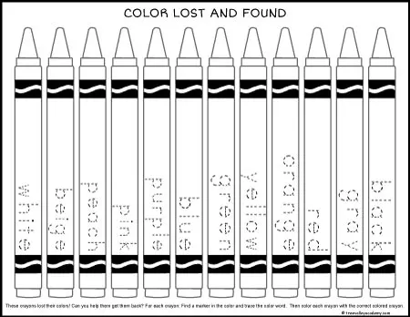 Color The Crayons Coloring Page