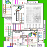 Free Earth Day Printables For Kids. Beginner Crossword Puzzles, Scrabble Game Cards, Word Search, Learning to Spell Fun.