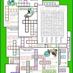 Free Earth Day Printables For Kids. Beginner Crossword Puzzles, Scrabble Game Cards, Word Search, Learning to Spell Fun.