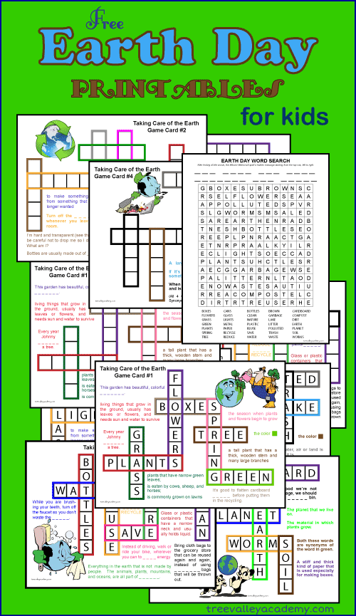 Save planet earth word puzzles to help kids learn Earth Day vocabulary & to read, write & spell 35 Earth Day words. A fun week long lesson plan includes free printable Earth Day crossword puzzles, word search, games & activities for early elementary aged kids. Answers included. #earthday #grade1