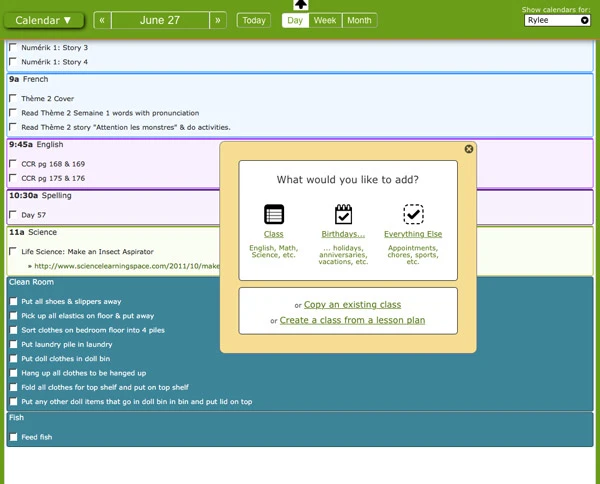 Scheduling a class with Homeschool Planet.