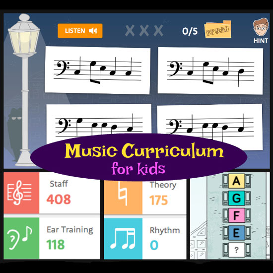 Music curriculum for kids. A review of Hoffman Academy 2.0. Video lessons, printable worksheets, mp3 practice tracks, and online games that teach piano and music. A great option for homeschoolers who wish to learn music.