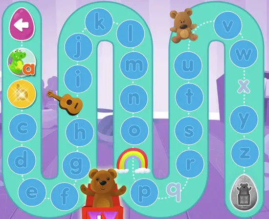 A screenshot of one area in Reading Eggs Junior, an online reading program for 2-4 year olds. 