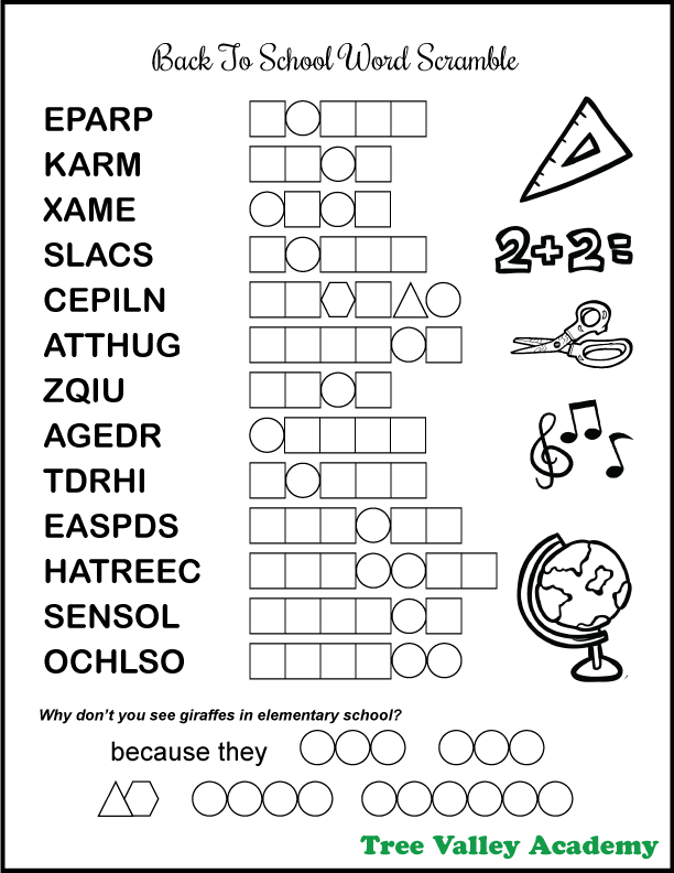 Unscramble Words For 3rd Grade