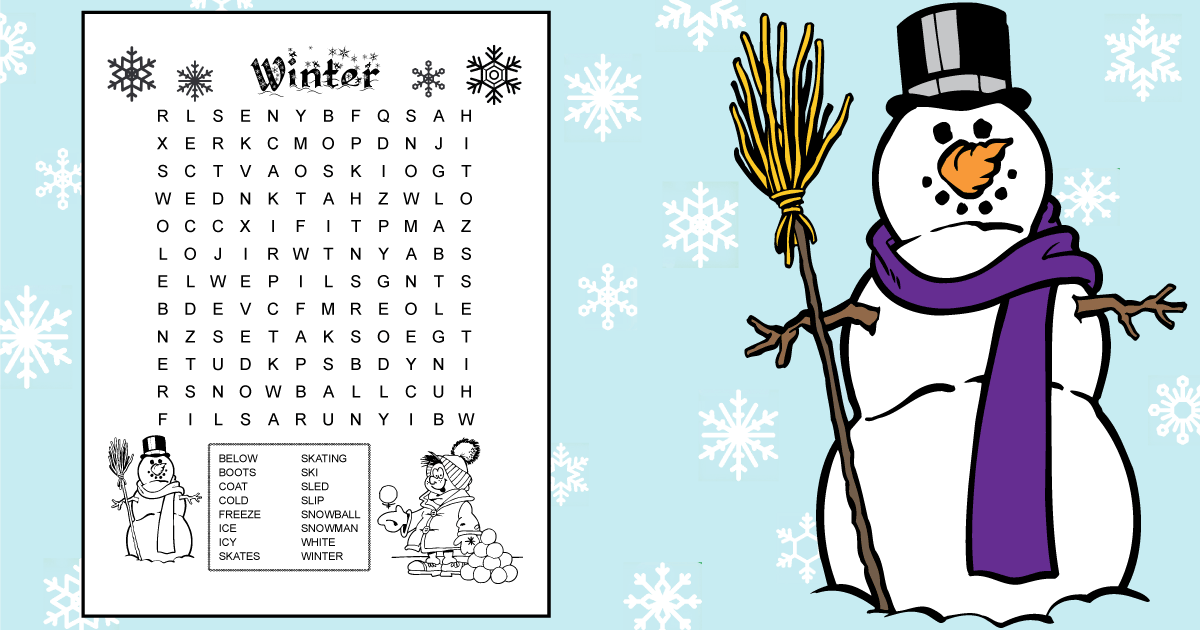 Winter Word Search Grade 3 - Tree Valley Academy