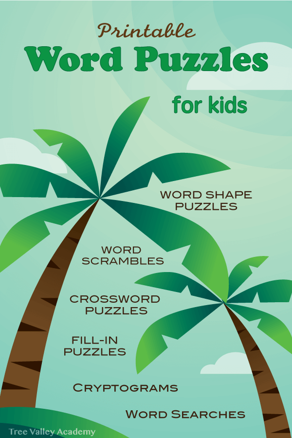 Free Printable Word Puzzles For Kids Tree Valley Academy