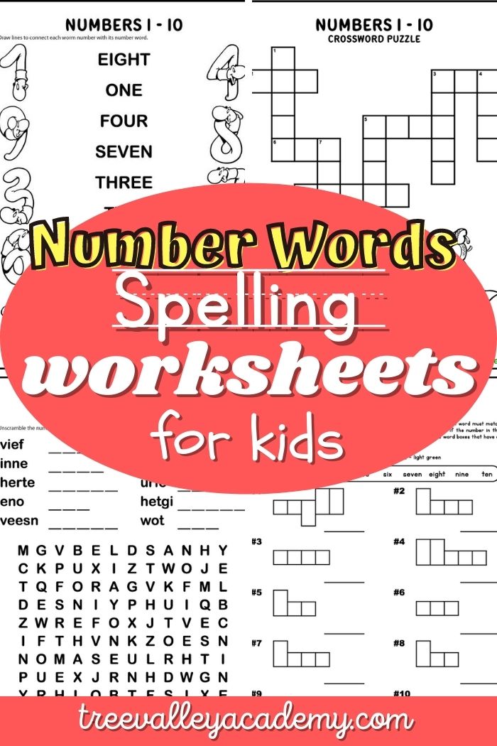 Fun number words 1 10 spelling worksheets for kids
