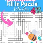 Spring Animals Fill In Puzzle Activities