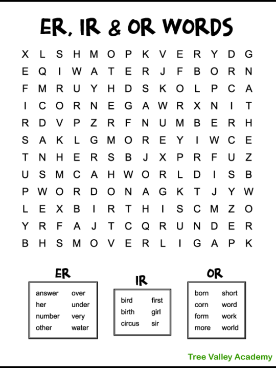 Summer holidays word search tree valley academy
