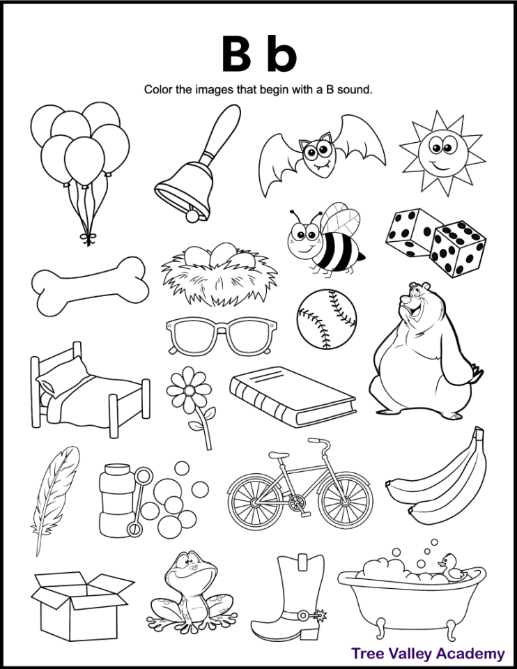 free worksheet letter b