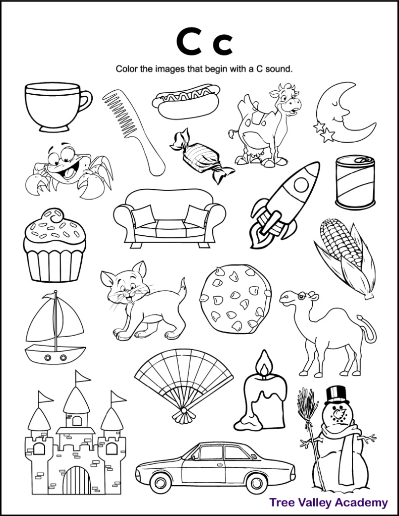 letter c sound worksheets tree valley academy