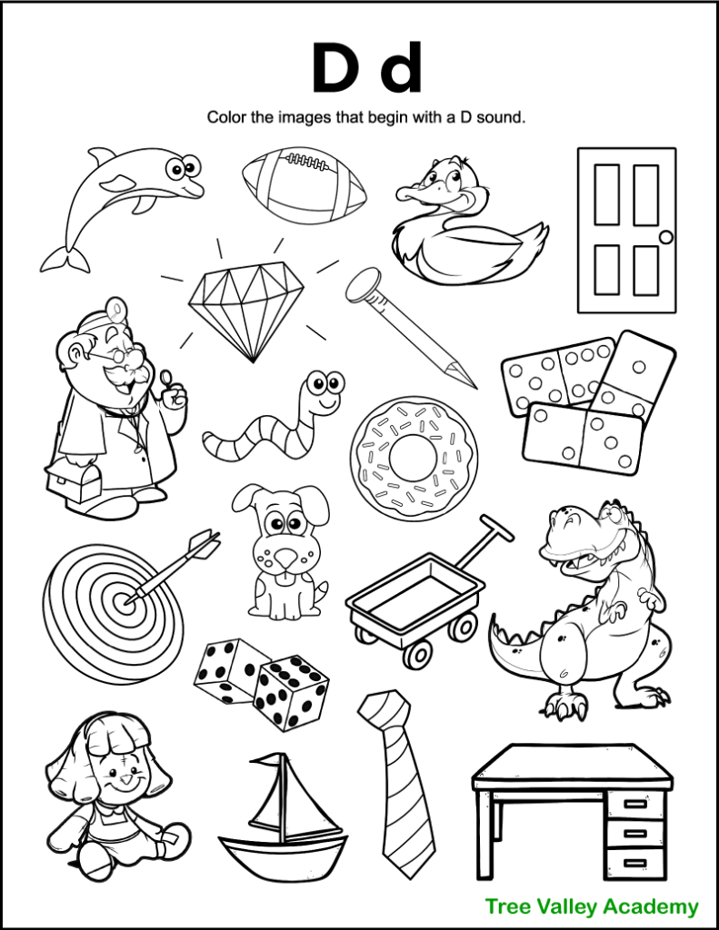 Free Letter D Worksheets For Preschool