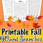 printable fall word searches