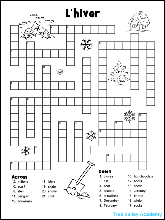 Water Cycle Crossword Puzzle Tree Valley Academy