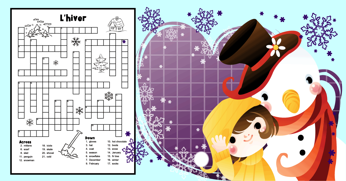 French Winter Crossword Puzzle Tree Valley Academy French Winter Crossword Puzzle Tree Valley Academy