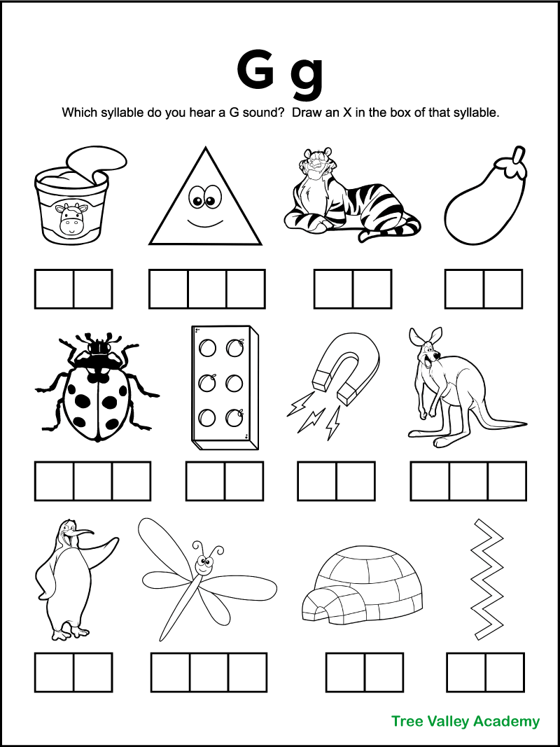 Letter G Sound Worksheets Tree Valley Academy Letter G Sound Worksheets Tree Valley Academy