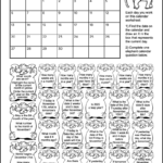 This calendar worksheet has a calendar for the month of November 2022. It also has 24 elephant images each containing a calendar question for kids to answer. Kids can color each elephant after they've answered its calendar question.