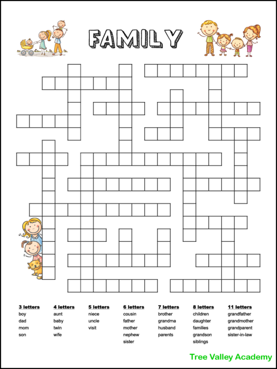16+ Free Printable Fill In Word Puzzles for Kids - Tree Valley Academy