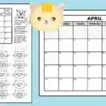 A printable calendar worksheet for April 2022 and a full page April 2022 calendar.