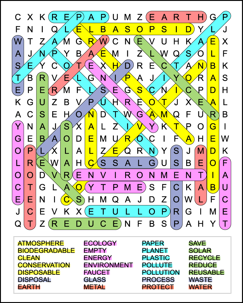 Printable Earth Day Word Search For 6th Graders Older