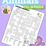 Spring Animals Fill In Puzzle