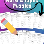 8 printable first grade word shapes puzzles