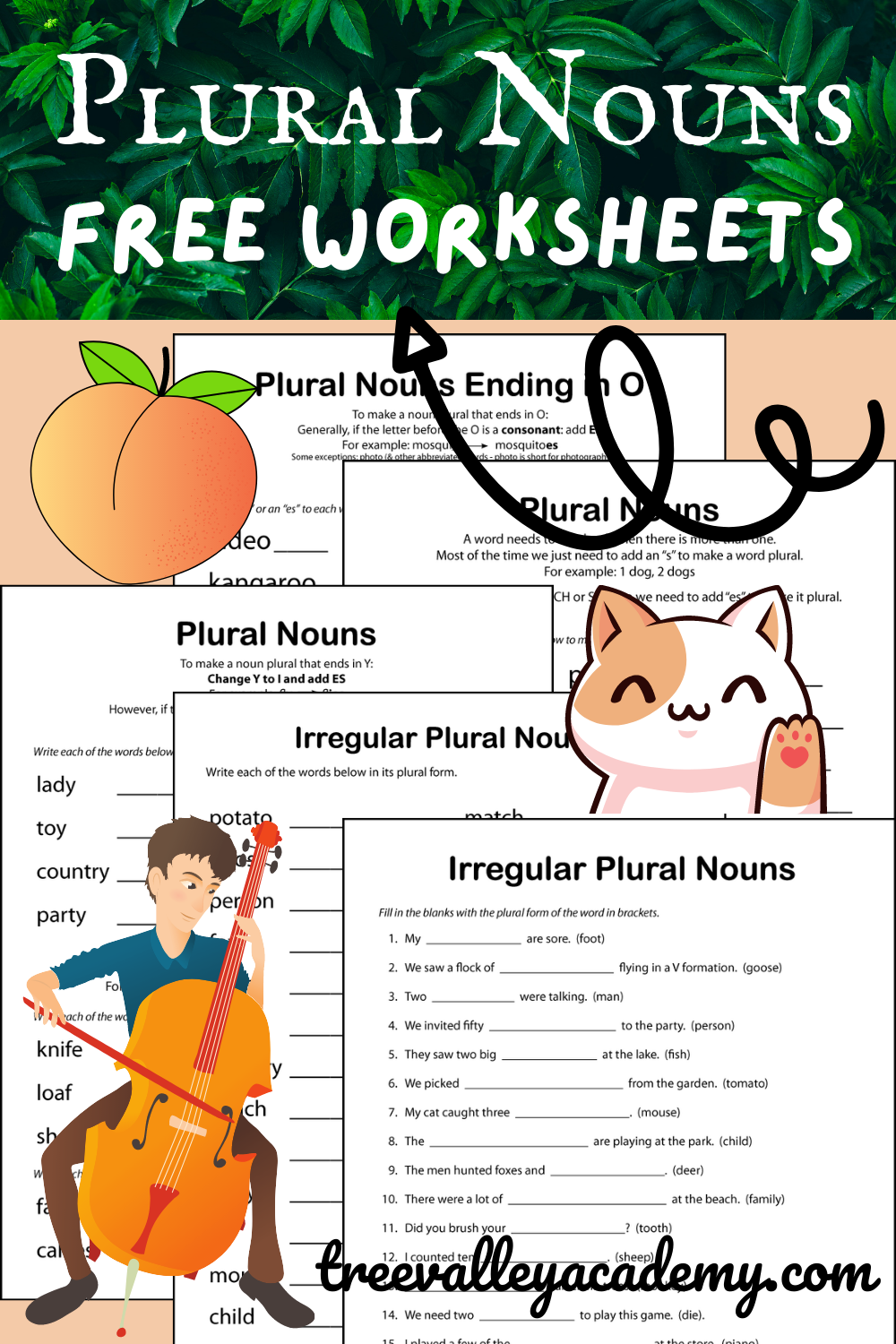 Printable Plural Nouns Worksheets for Kids - Tree Valley Academy