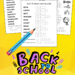 Back to school unscramble printables for kids. 3 free printable black and white word scrambles. Beside each jumbled word there are squares, circles and sometimes triangles to place the unjumbled letters in. Afterward the letters in circles and triangles can be used to spell the answer to a back to school joke.