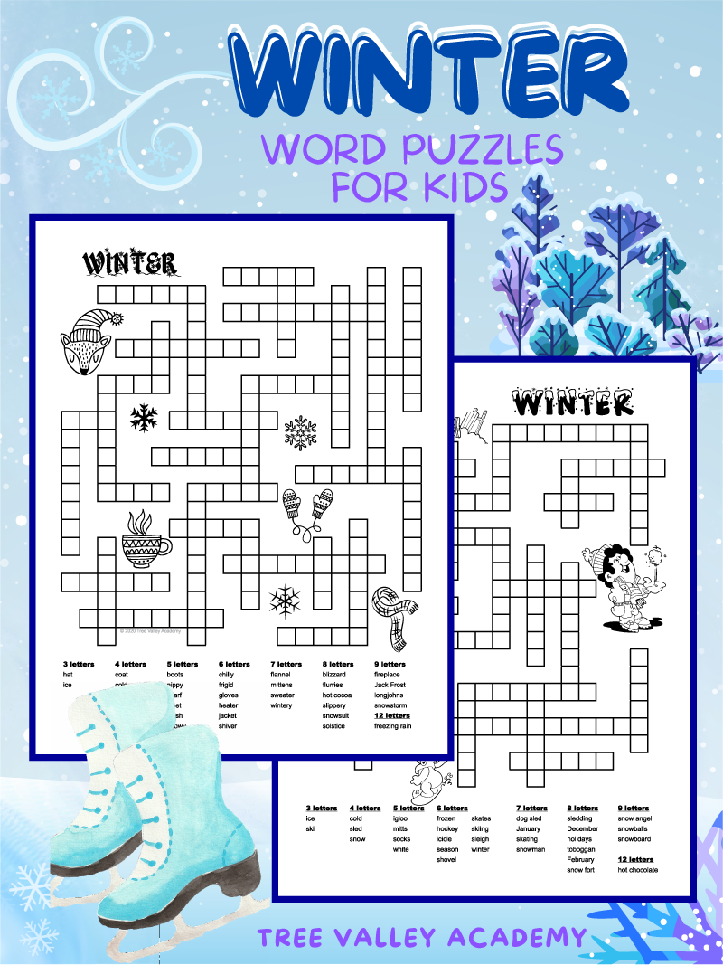 Snow Fort Word Search Puzzle Activity Page with Coloring