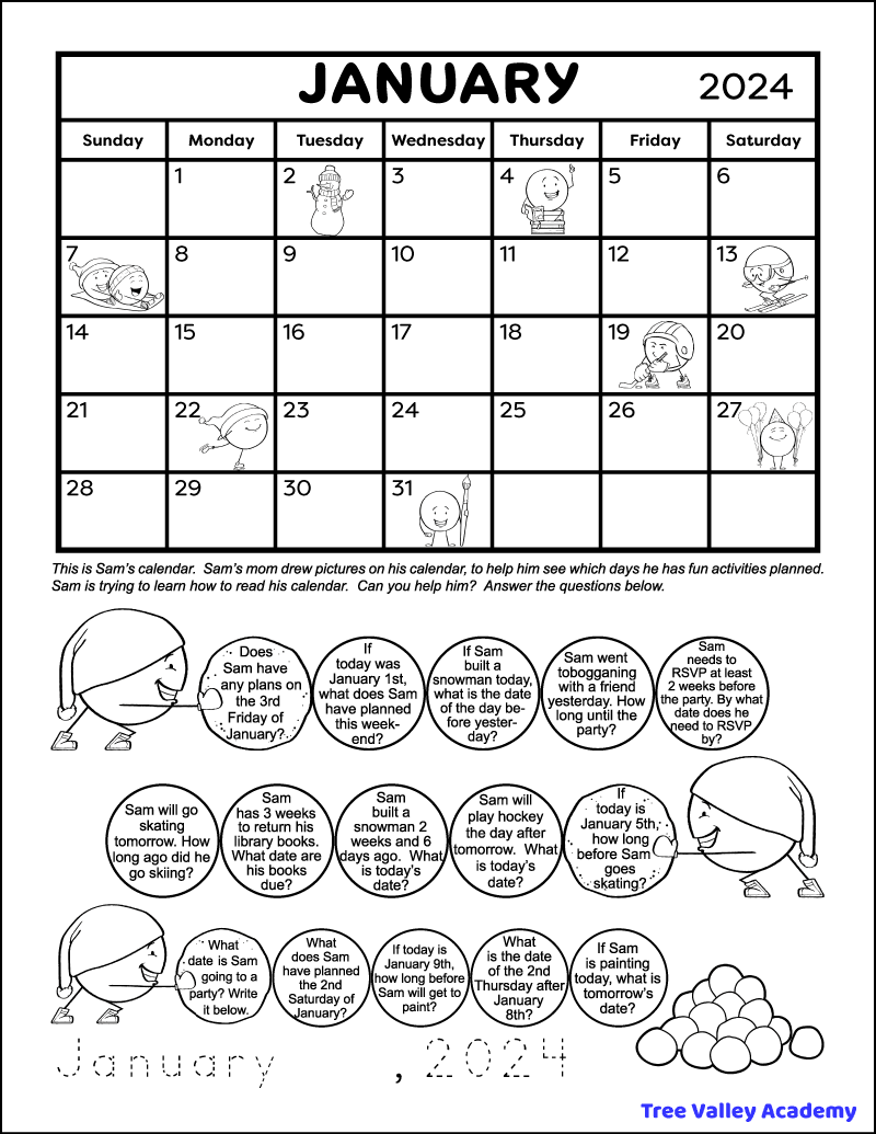 1st 2nd Grade Calendar Math Worksheets Tree Valley Academy 1st 2nd Grade Calendar Math Worksheets Tree Valley Academy