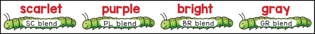 Answer key for the free printable 3rd grade color spelling worksheet showing the correct spelling words for the SC, PL, BR, and GR consonant blends.
