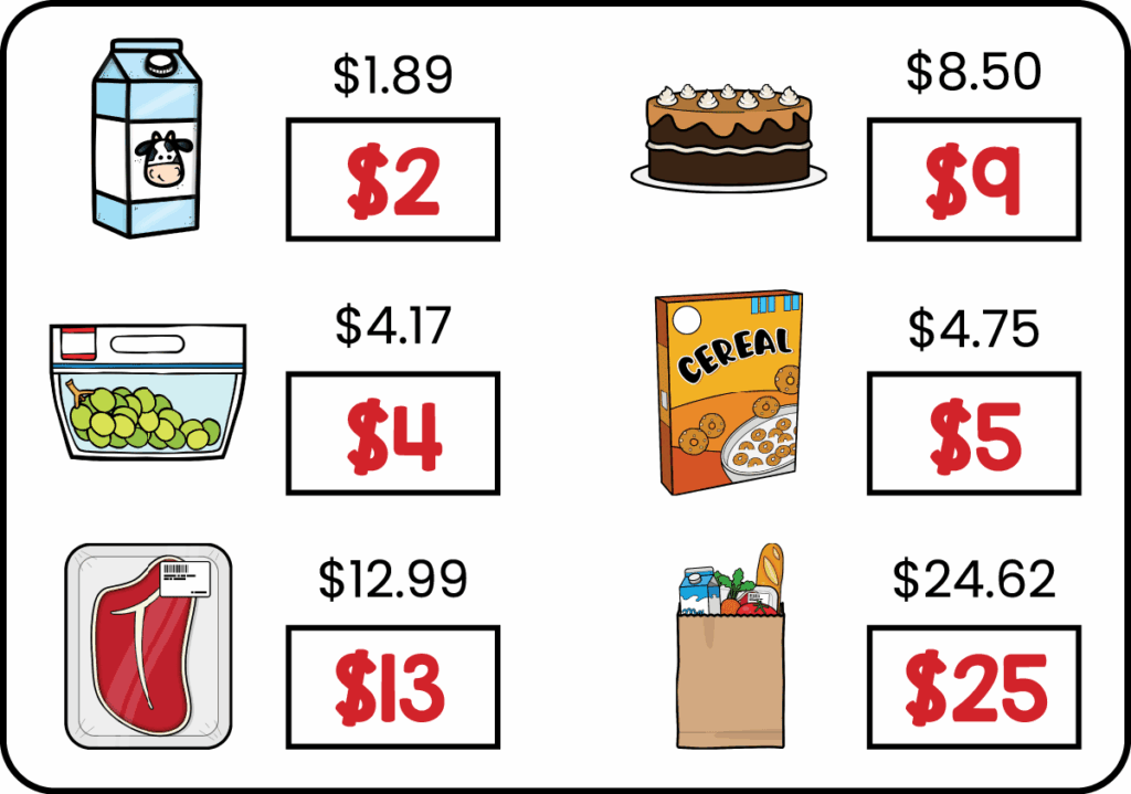 Answer key for 3rd grade money worksheet rounding grocery prices to the nearest dollar