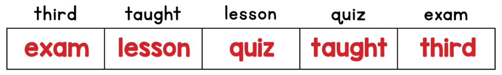 Answer key for 3rd grade spelling words in alphabetical ABC order