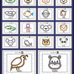 All 26 printable animal-themed alphabet tracing playdoh mats from A to Z, each with uppercase letter tracing and a matching animal.