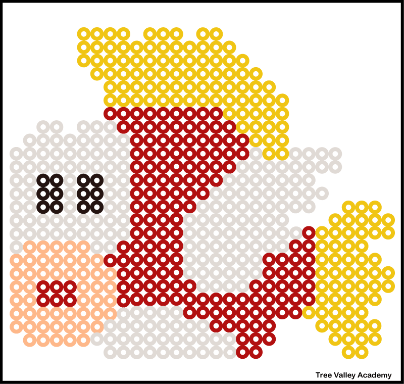 A printable Perler bead pattern for Cheep-Cheep in Super Mario Bros.