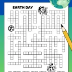 A black and white printable Earth Day word puzzle.
