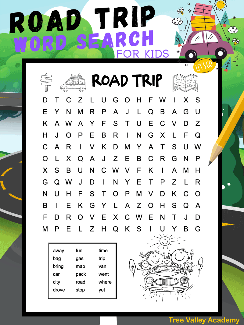 Printable Road Trip Activities Travel Games and Puzzles for 