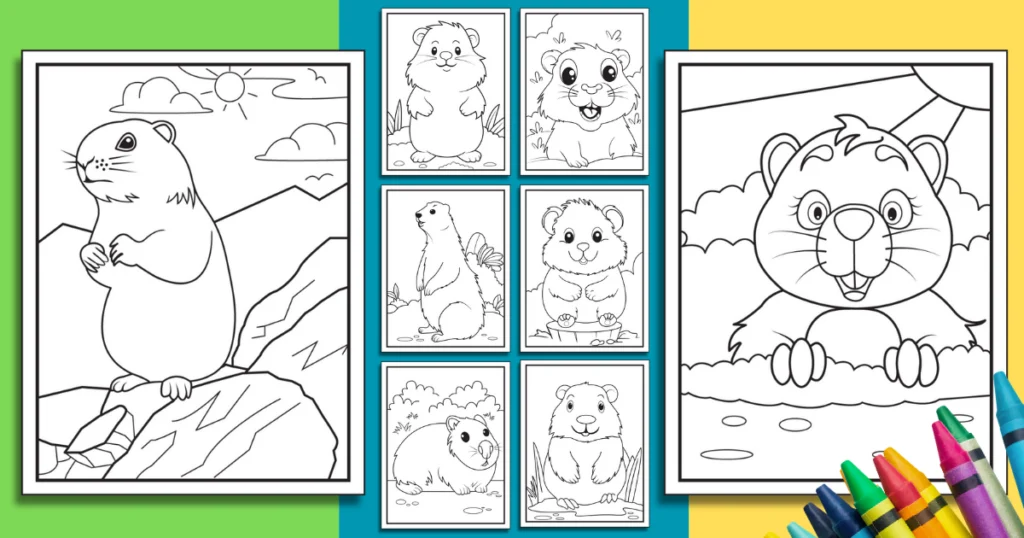 8 free printable groundhog coloring pages for kids