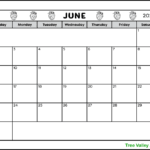 A black and white full page printable calendar for the month of June 2024. The June monthly calendar is decorated with images of strawberries at the top of the page. There's also a blank area to write notes in.